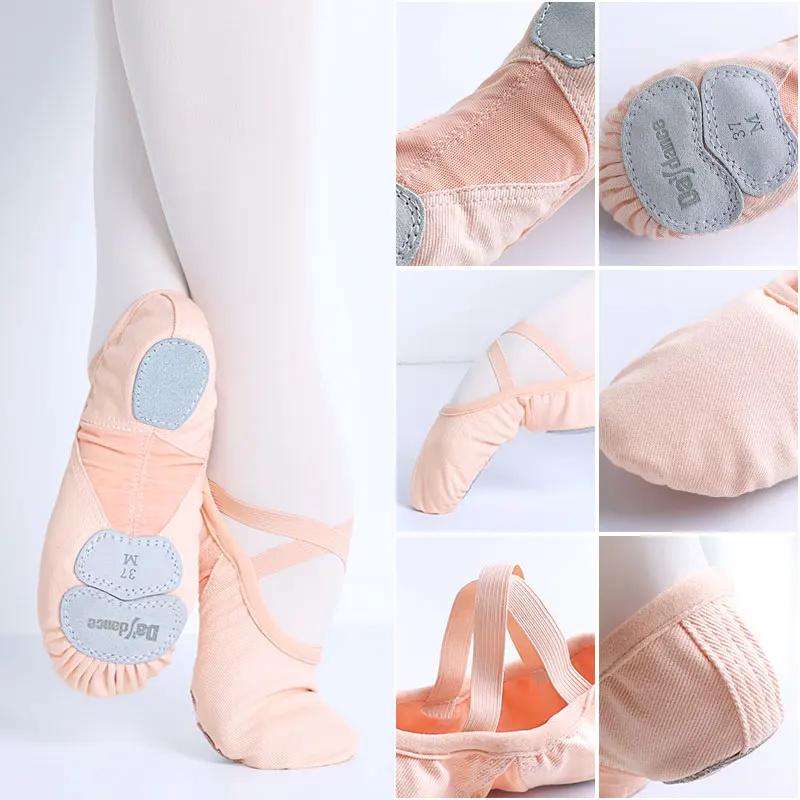 Chaussures ballet femmes filles danse - Académie tissu souple pantoufles maille fendues
