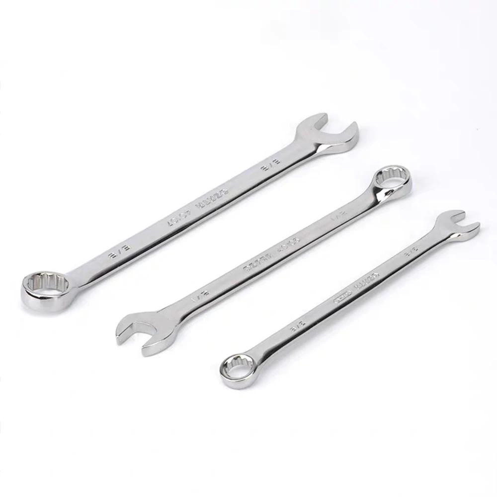Clé à cliquet à extrémité ouverte en fleur de prunier à double usage, clés combinées 6MM-32MM, coupe