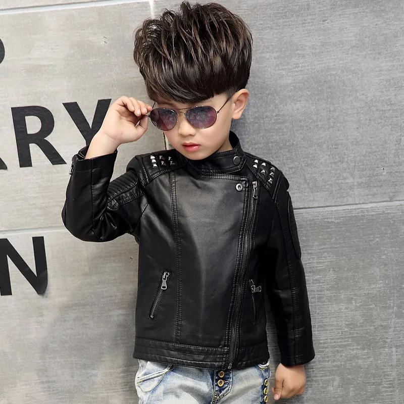 Mode enfants veste en cuir filles veste en polyuréthane enfants moto vêtements d'extérieur pour bébé