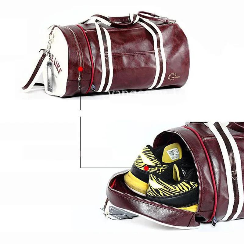 Sac de Sport en cuir imperméable pour femmes et hommes, sacs à bandoulière avec poche de rangement p