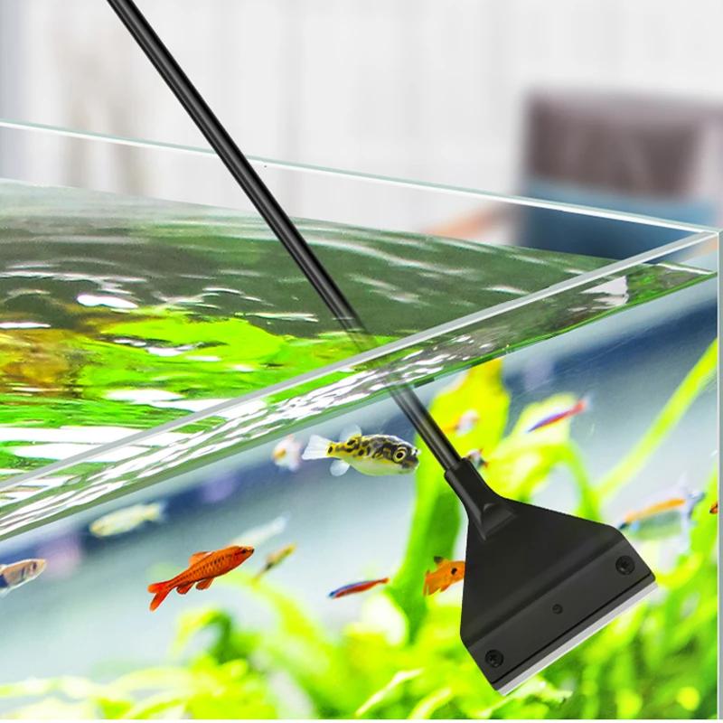 Outil de nettoyage d'aquarium, enlèvement d'algues de sable plat, verre à double usage, grattoir, fo