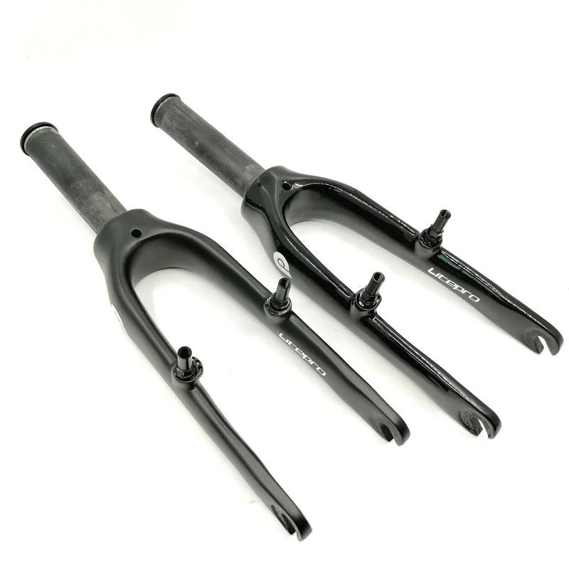 Fourche avant carbone 14 pouces LitePro pour vélo pliant ultraléger 74mm 412 K3 noir mat/brillant