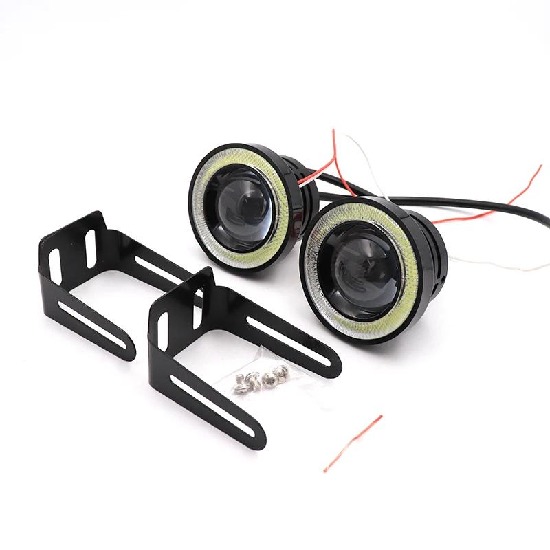 2 pièces 3.0 Angel Eyes antibrouillard 12V universel 2.5 COB LED lampe DRL 3.5 feux de conduite blan