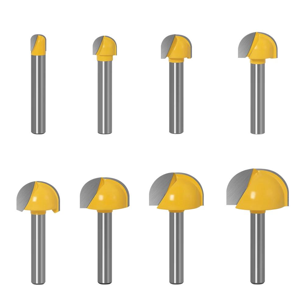 Mèches à nez rond en carbure massif, tige de 6mm, 6,8,12,16,18,20,22mm, outils CNC, nez rond, boîte