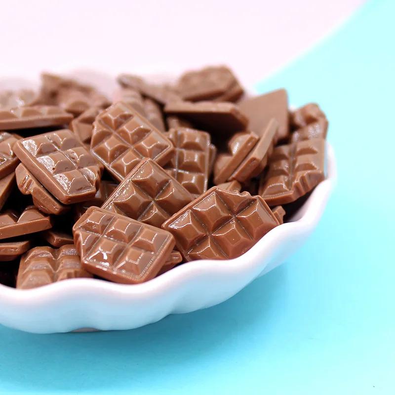 20 pièces ongles mignon breloques résine chocolat en forme de résine grands strass pour acrylique 3D