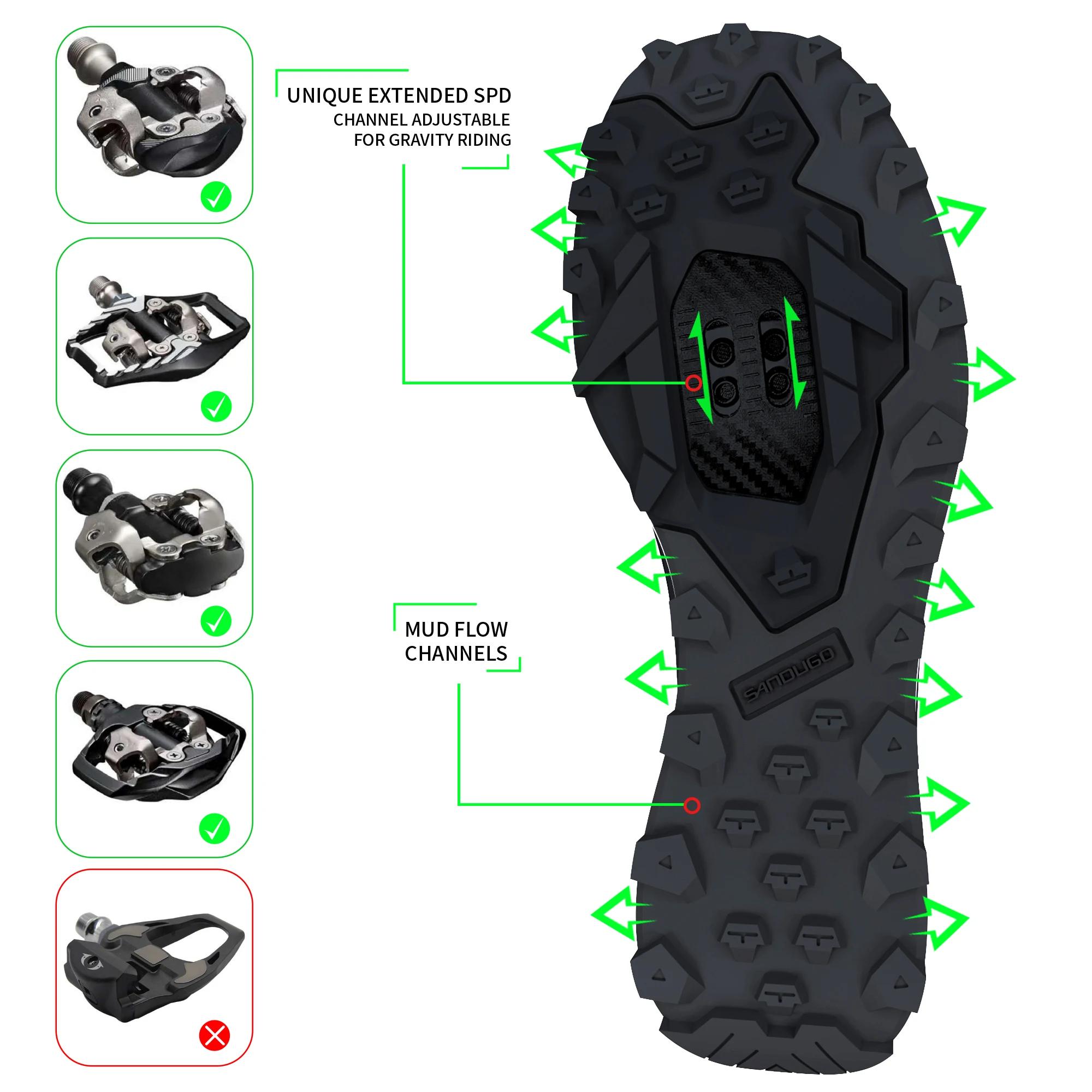 Chaussures de cyclisme VTT pour hommes, chaussures de VTT, chaussures plates adaptées, adaptées au V