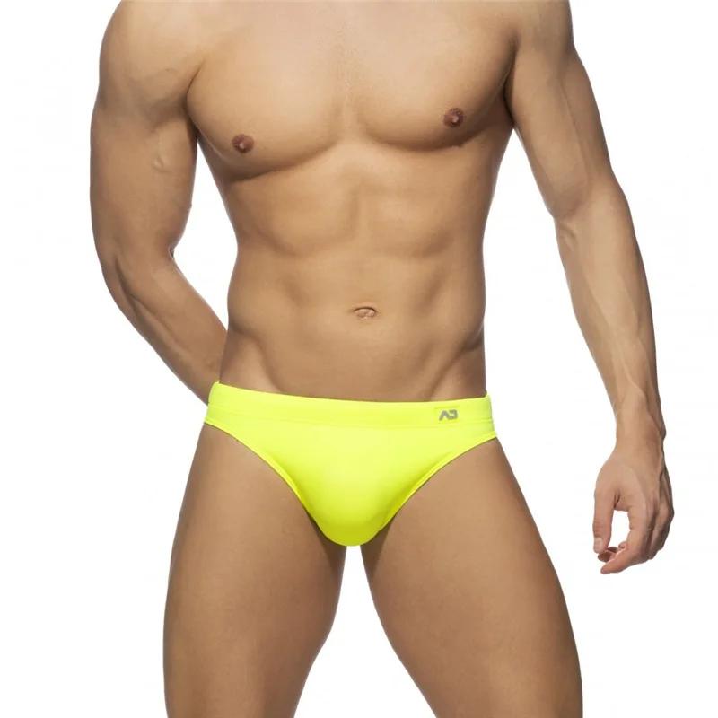 Solide Push up hommes néon maillot de bain Bikni bref troncs Unerwear Sexy maillots de bain plage Su