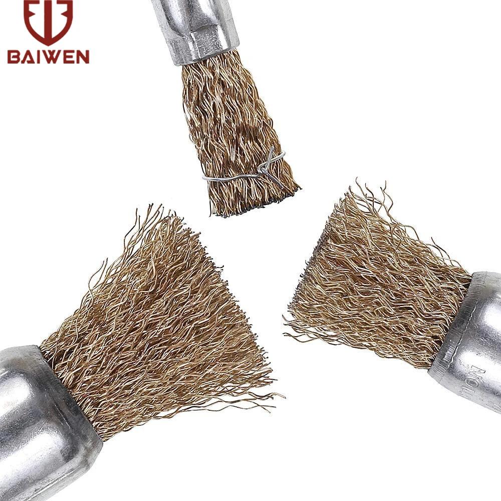 Roues en fil d'acier plaqué cuivre 10/16/25mm, brosses, perceuse, outils rotatifs, graveur, meuleuse