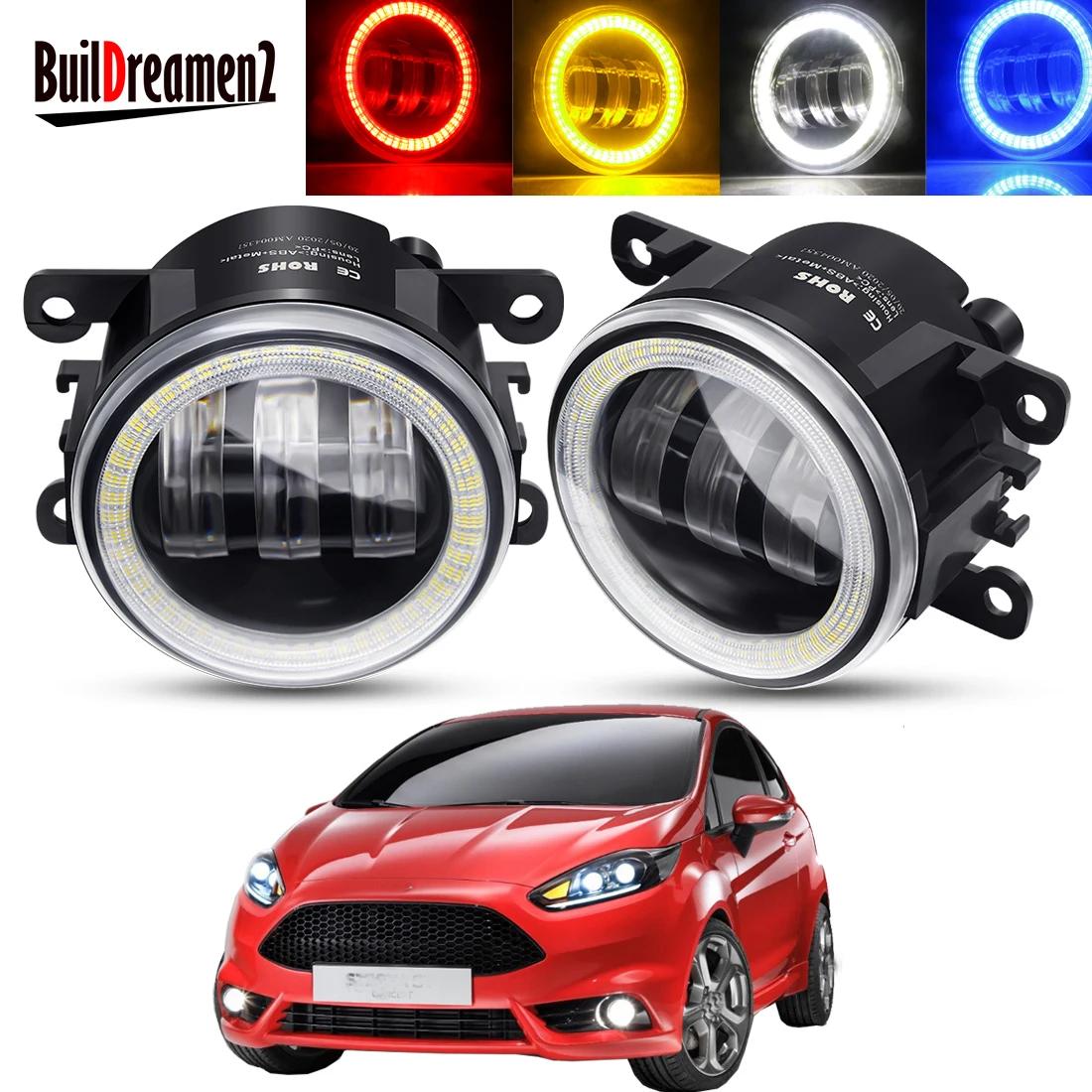 Ensemble de phares antibrouillard Angel Eye, 2 pièces, pour Ford Fiesta 2001 – 2015, lentille LED po