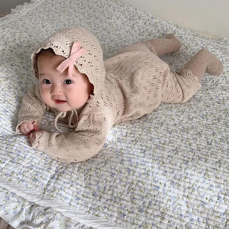 Body tricoté pour nouveau-né fille, combinaison une pièce, Style coréen, vêtements pour bébés filles
