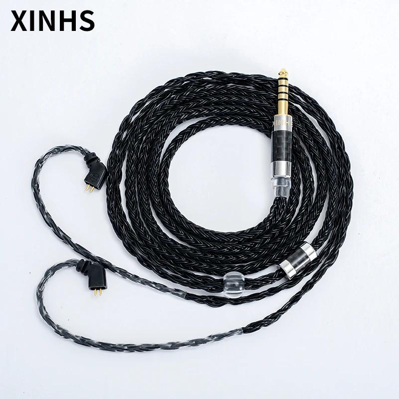 Câble de mise à niveau pour casque d'écoute HIFI 0.78, 2 broches, 16 brins 5N, argent plaqué cuivre