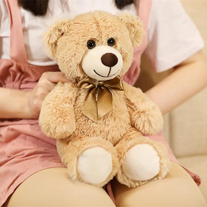 35CM mignon coloré nœud papillon ours poupée en peluche câlin ours poupée enfants cadeau d'anniversa