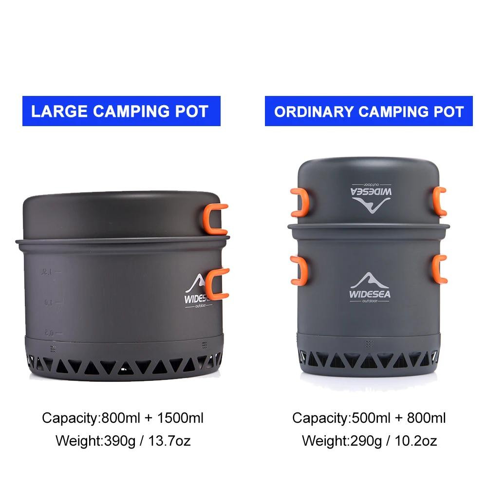 Ensemble casseroles camping Widesea 2,3L - Ustensiles cuisine plein air léger et compact pour randonnée