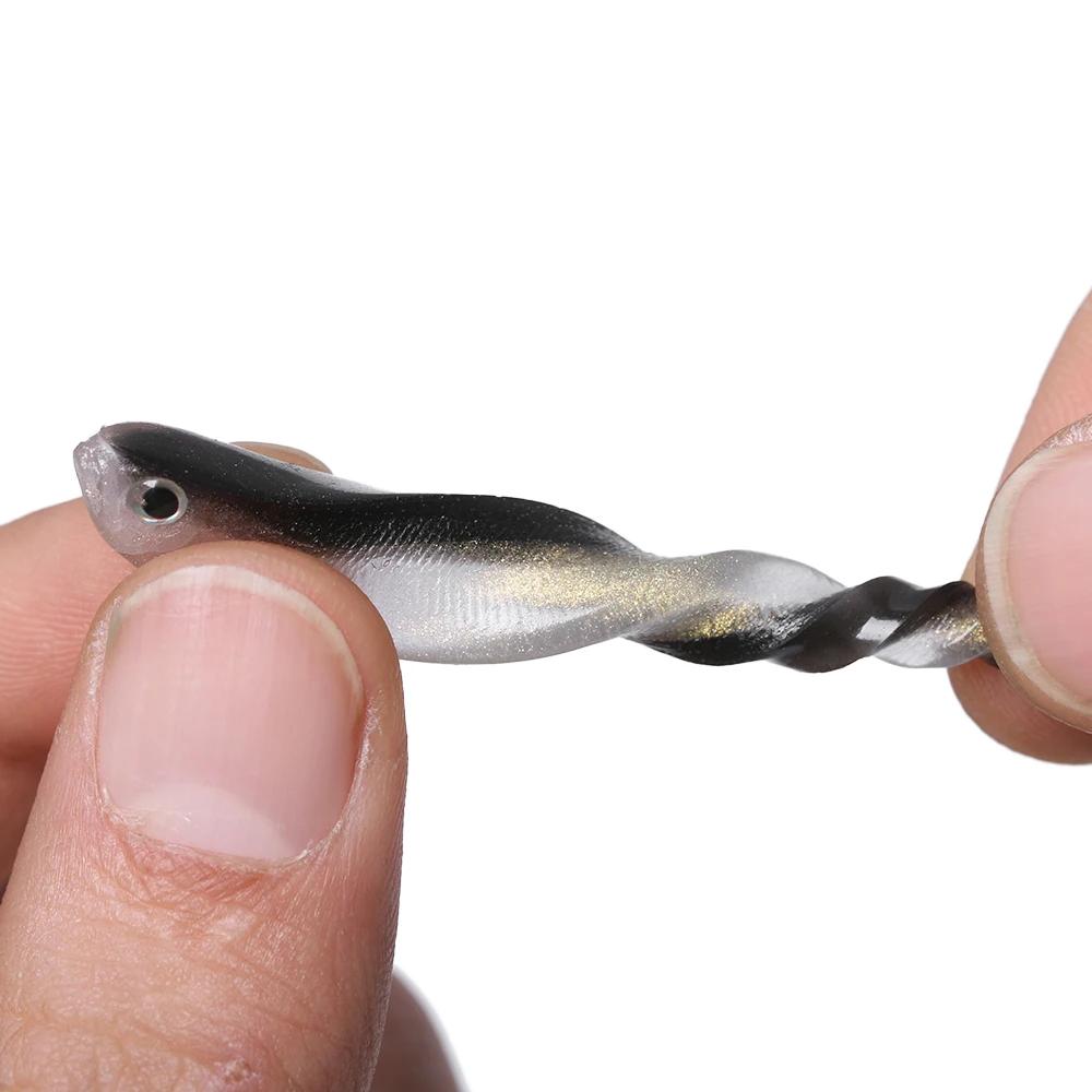 Leurre souple en silicone argenté, 10 pièces, appât Élidéal pour la pêche à l'alose, à la perche, au