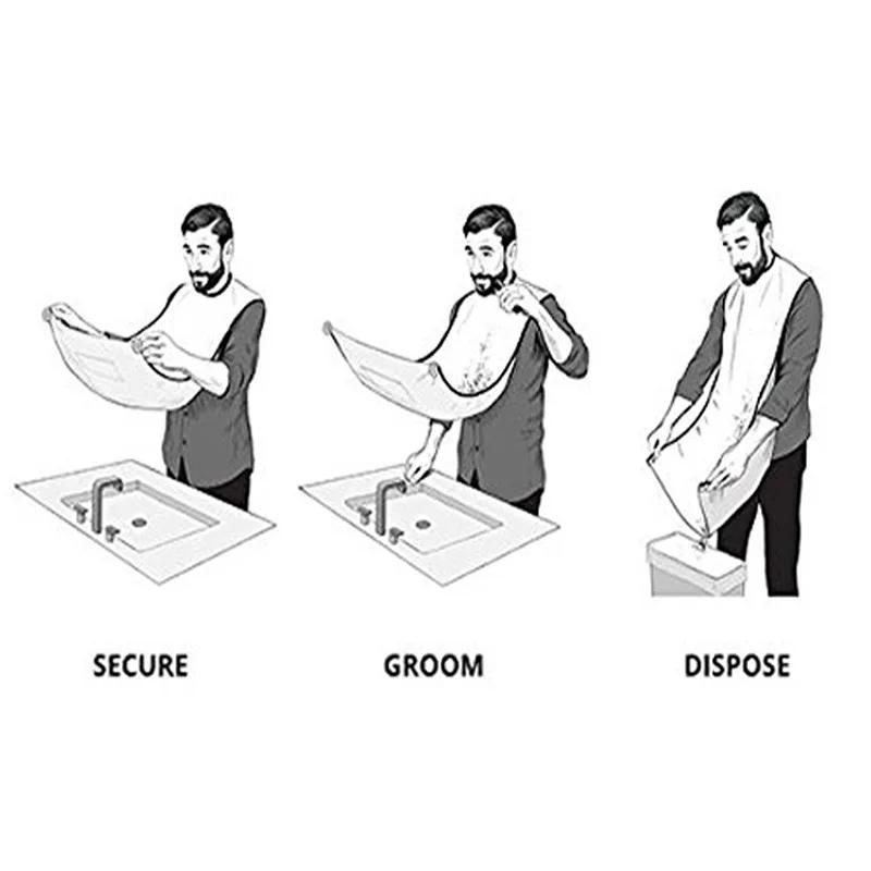 Tablier de rasage pour homme, receveur de barbe, Cape de soins, bavoir pour le visage, cheveux rasés
