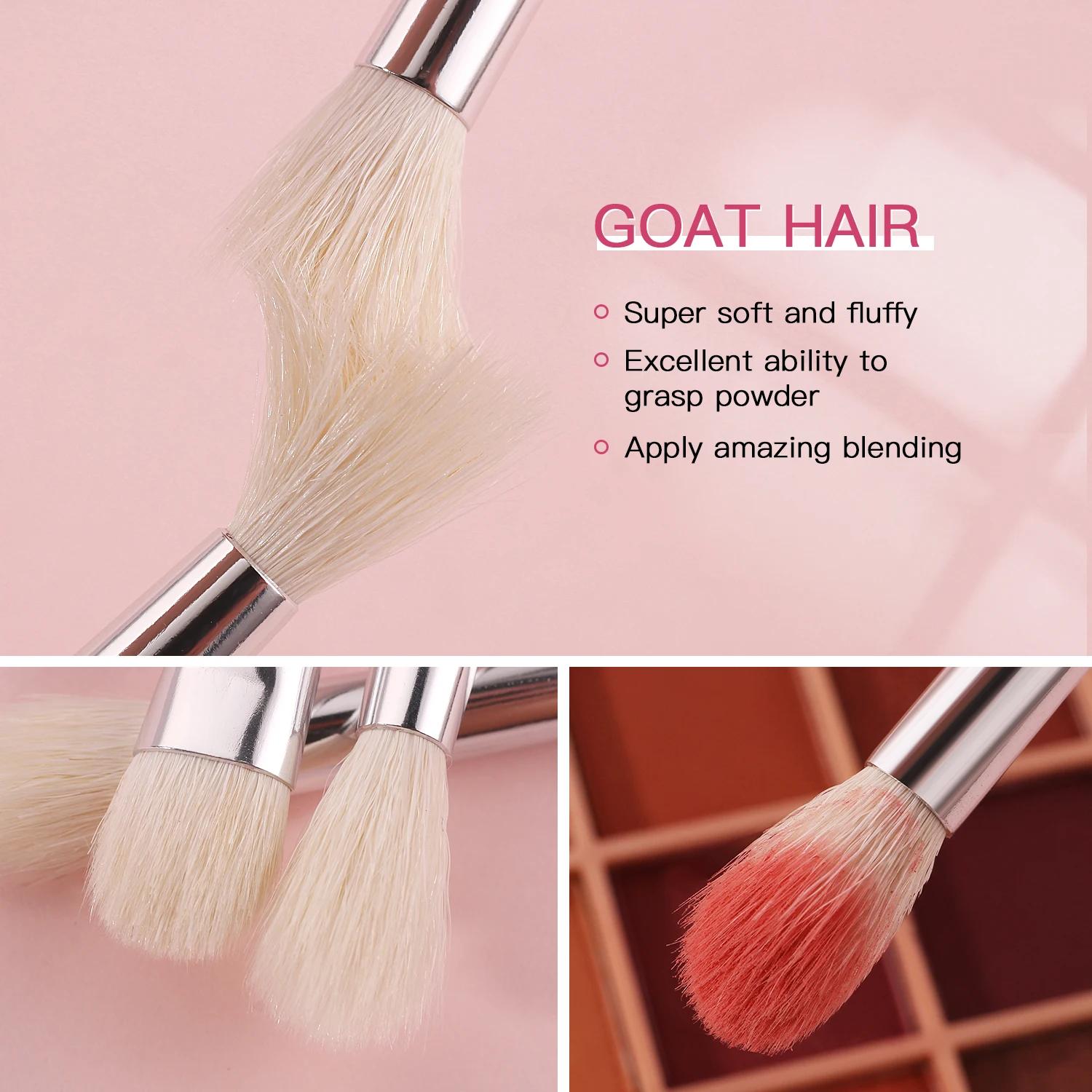 BEILI noir pinceaux maquillage ensemble professionnel naturel chèvre cheveux pinceaux fond de teint