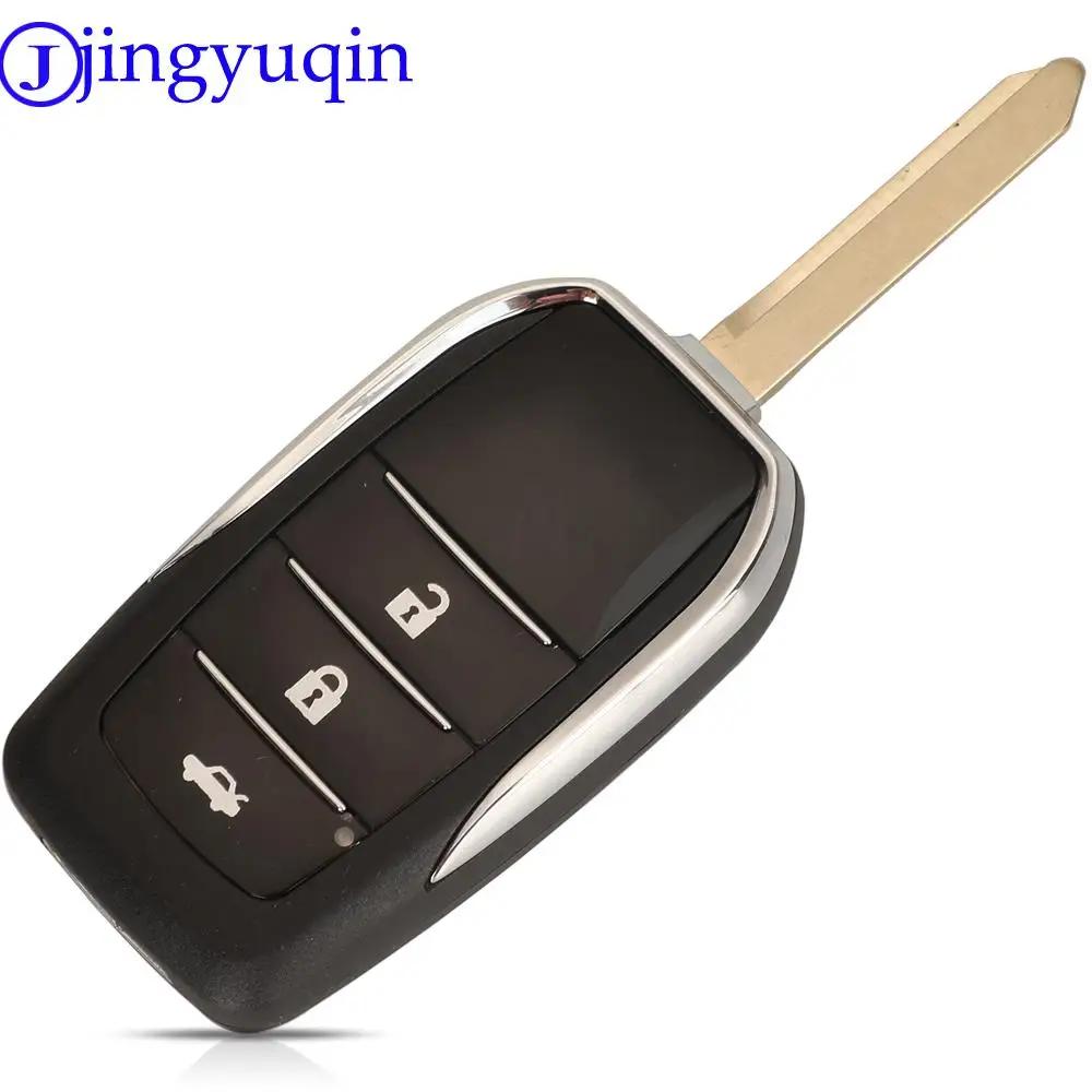 Jingyuqin coque de clé de voiture à distance modifiée pour Toyota Yaris Carina Corolla Avensis clé f