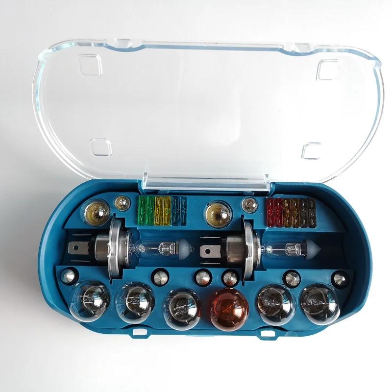 Kit d'urgence pour voiture, ampoule halogène H4 H7 H1 12V 60W 55W P43T 1157 S25 ATC FUSE T10 W5W BAY
