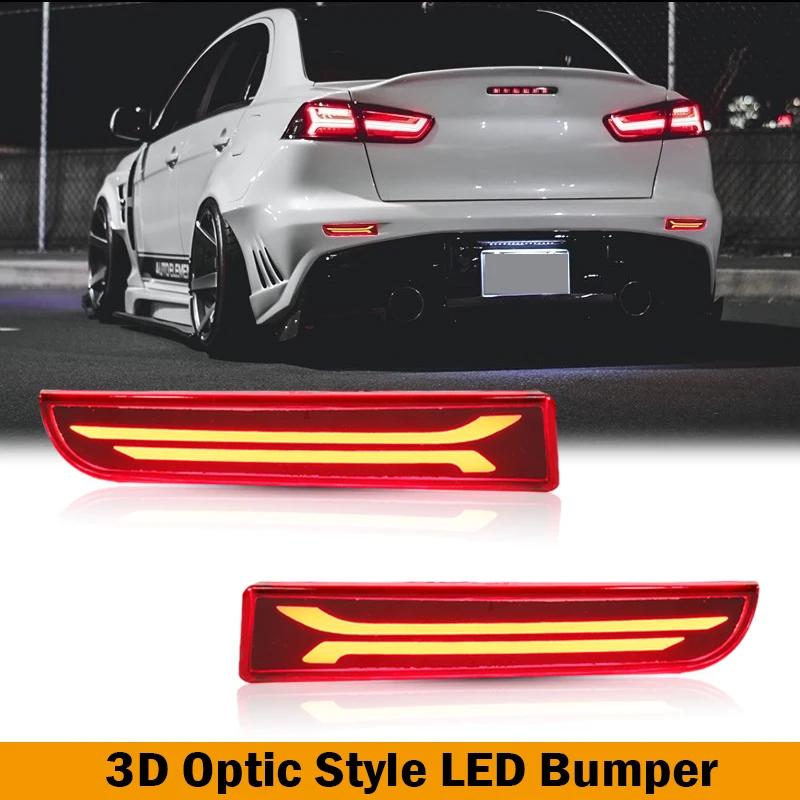 IJDM – réflecteurs de pare-chocs optiques 3D LED, pour Mitsubishi Lancer Evo X Outlander, feux antib