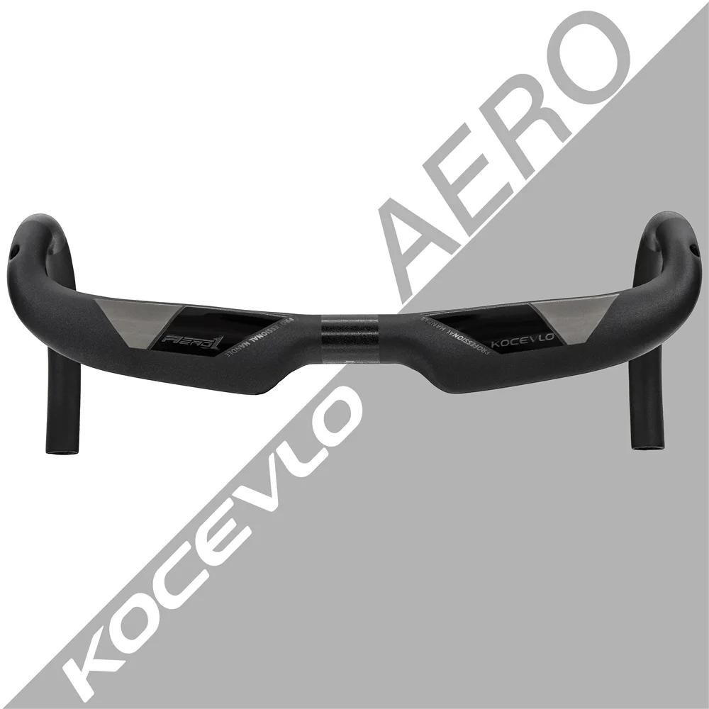 Guidon vélo fibre carbone KOCEVLO - Réduit résistance aérodynamique - Barre pliée renforcée routage intérieur 380-440mm