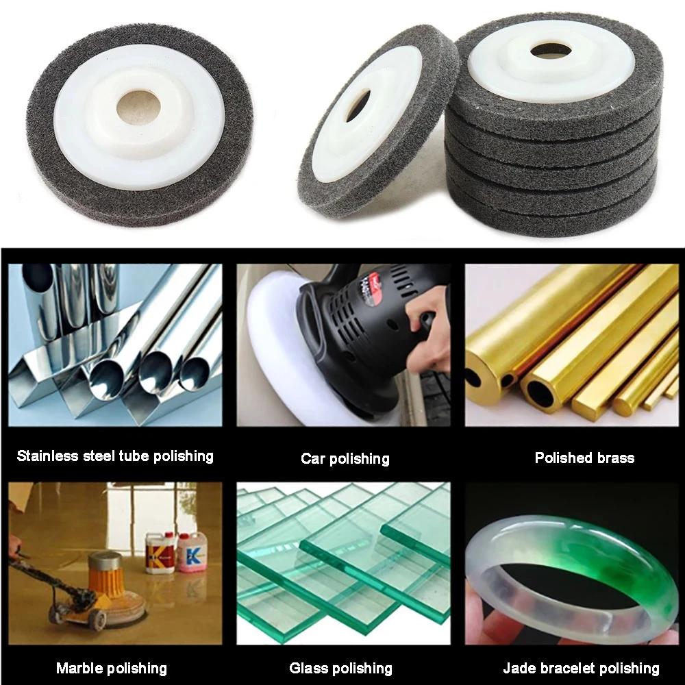Disque de polissage en Fiber de Nylon Non tissé, 5 ", 4.5", 4“, disque abrasif, alésage de 100/11512