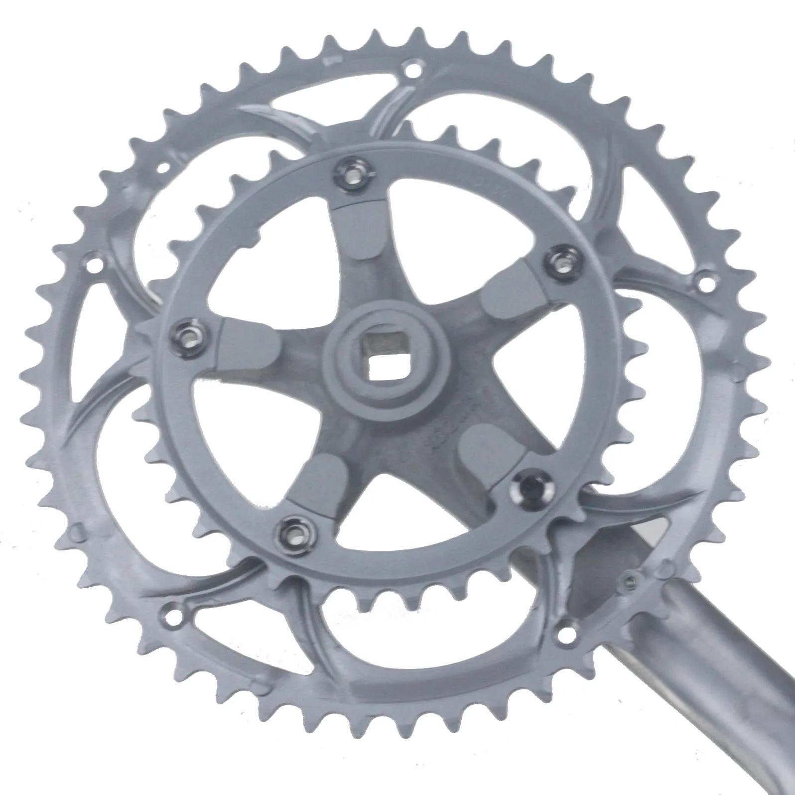 Pédalier de vélo de route en alliage d'aluminium 50-34T 8/9S, pignon à trou carré de 170mm, accessoi