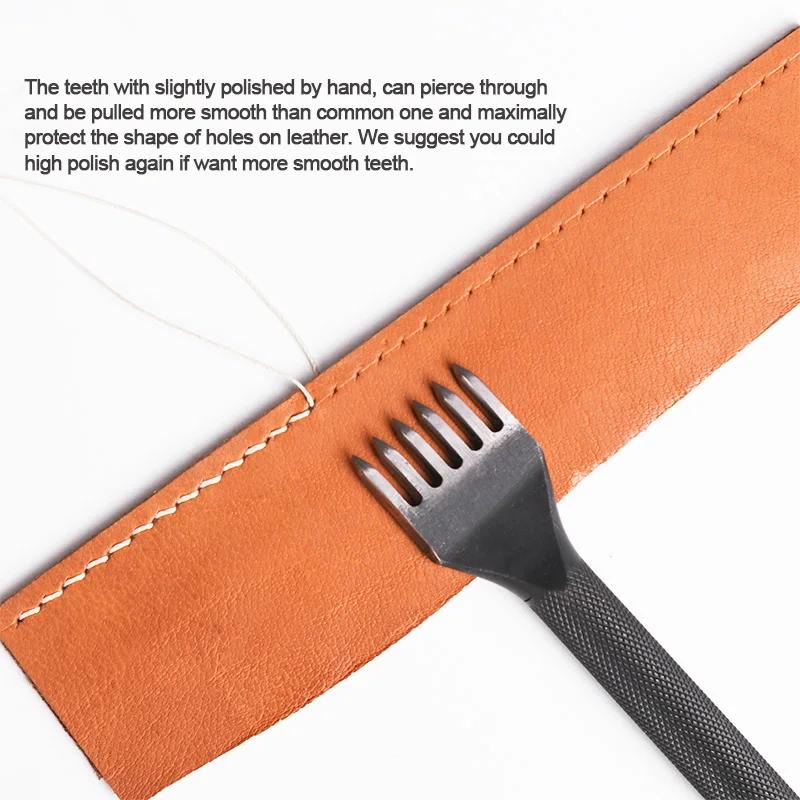 WUTA-Jolie çon d'artisanat du cuir, outils d'artisanat du cuir, pointe de diamant, fer à piquer noir