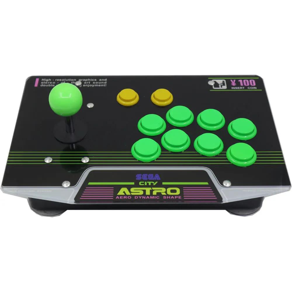 Joystick d'arcade 10 boutons avec câble USB, panneau d'illustration acrylique pour PC SEGA Astro Cit