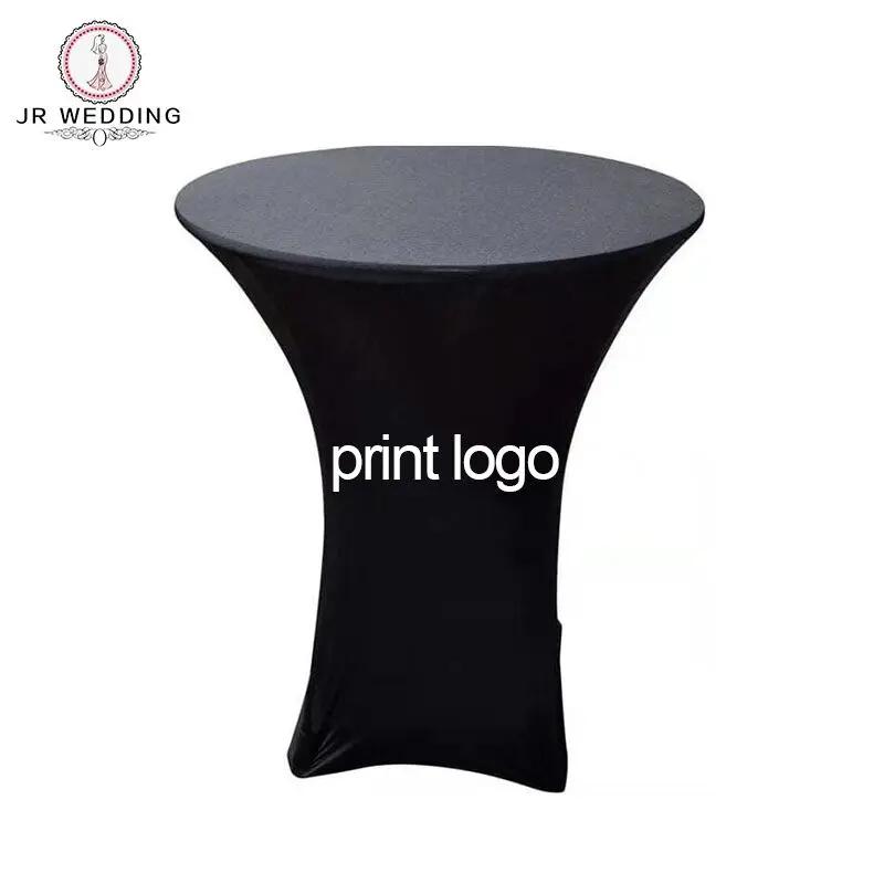 Couverture de support de cocktail à impression numérique ronde, grille de table commandée en spandex
