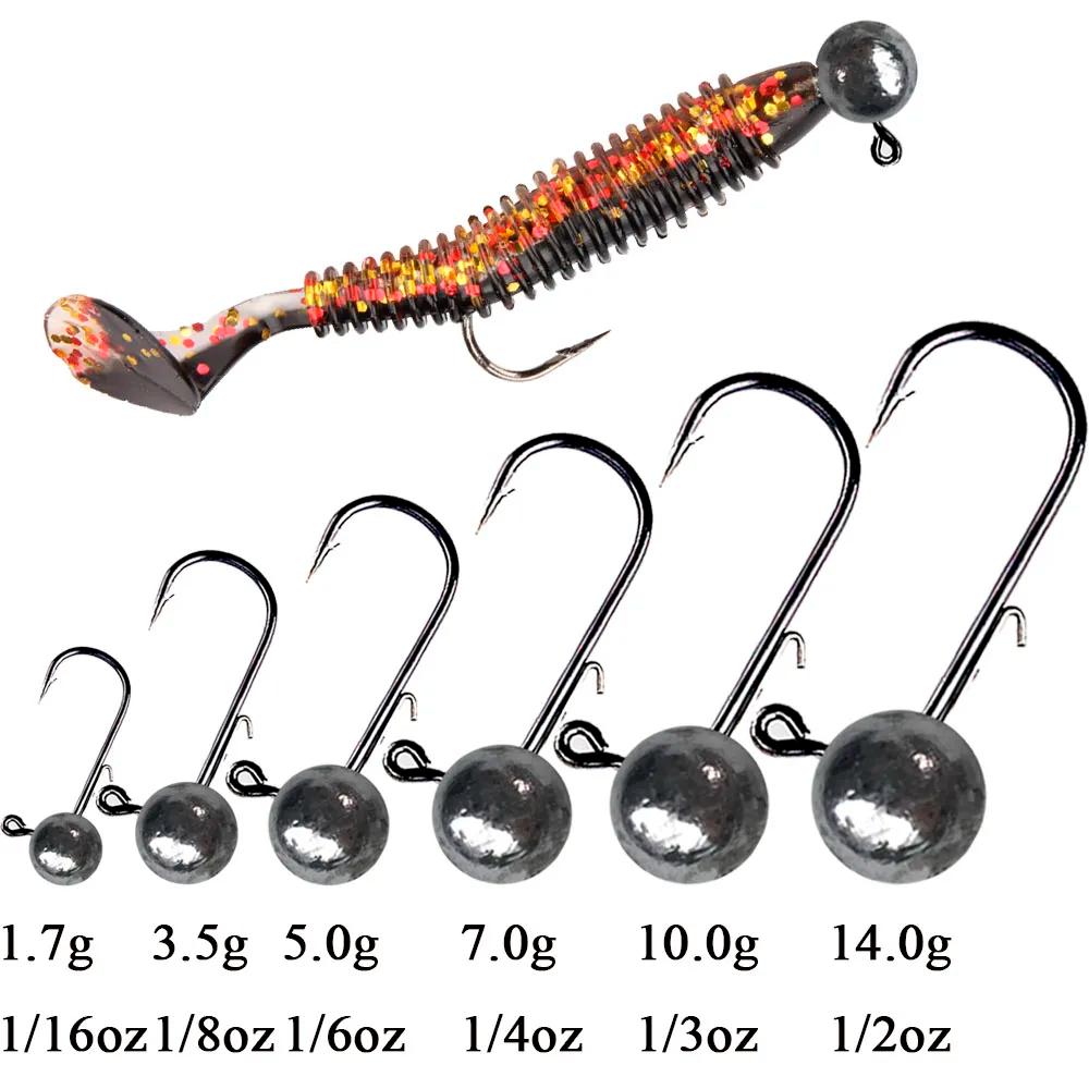 10 pièces tête de gabarit crochet de pêche 3.5g 5g 7g 10g 14g boule ronde tête de gabarit crochet sa
