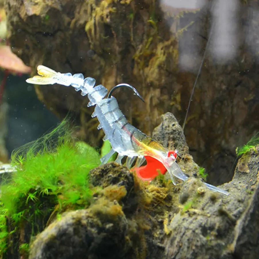 JYJ leurres de crevettes souples pêche en mer avec crevettes lumineuses appât souple perche 7g 12g18