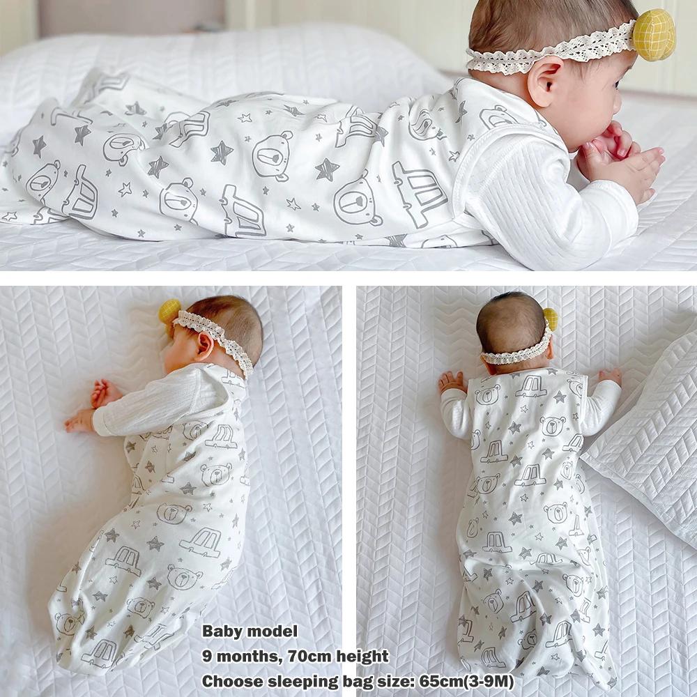Sacs de couchage pour bébé de 3 à 18 mois, vêtements de nuit fins d'été une pièce imprimé ours migno