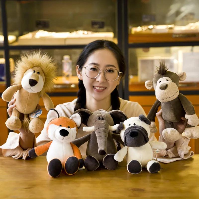25cm peluche réaliste Lion tigre éléphant singe léopard girafe raton laveur poupée Simulation forêt