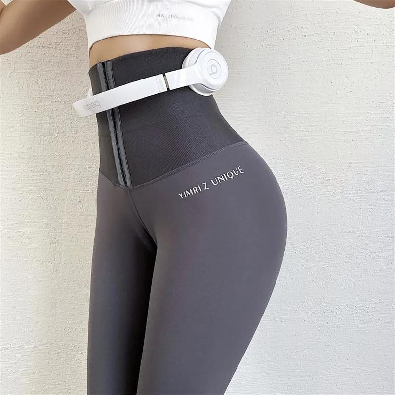 YIMRIZ-Legging de fitness taille haute, collants commandés, FjRunning, pantalon de yoga, entraînemen