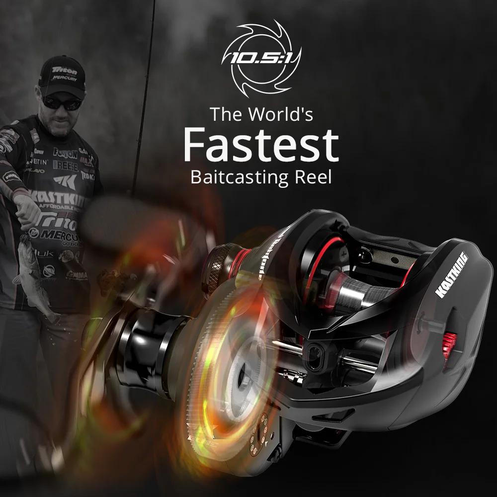 KastKing Speed Demon Elite Baitcasting moulinet de pêche 10.5:1 rapport de vitesse élevé 8.1KG traîn