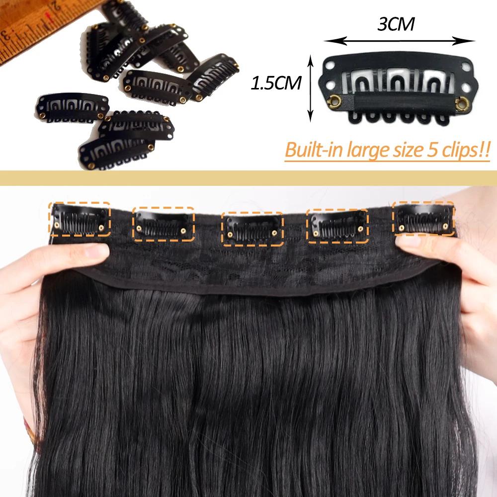 NICESY synthétique longue ondulée 5 Clips Extensions de cheveux 22 pouces/32 pouces pince sur Extens