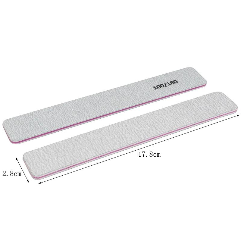 Tampon de lime à ongles gris 100/180, carré droit, Lime a Ongle, limes de ponçage pour manucure, dis