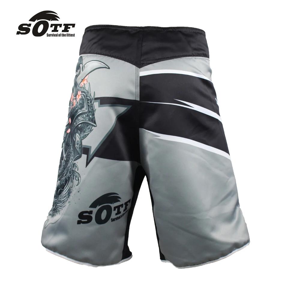 MMA hommes japonais samouraï gris sport Fitness Boxer Shorts pas cher préorian boxe Shorts court Tae