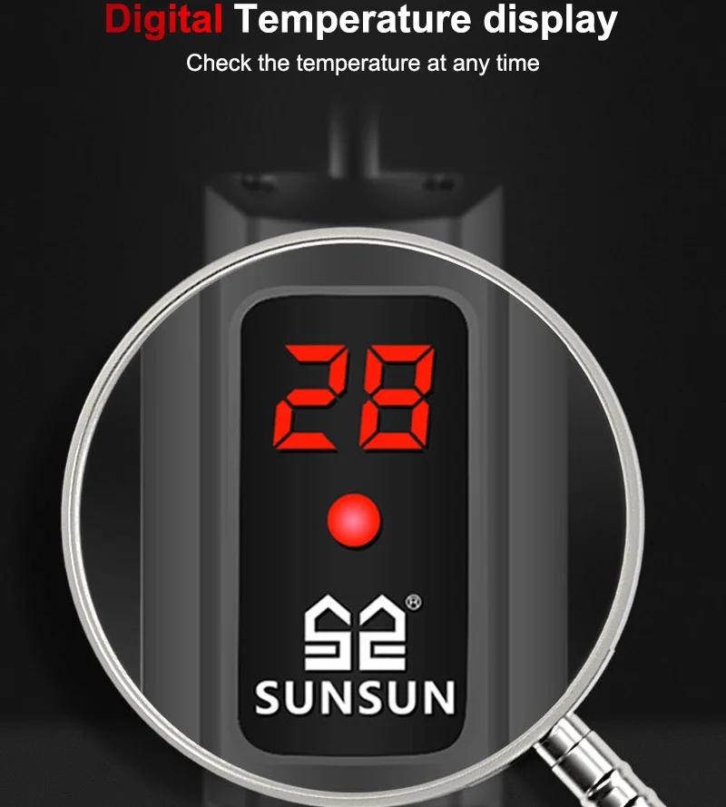 SUNSUN Aquarium Chauffage Submersible Aquarium Écran LCD Tige de Chauffage D'eau Réglable Numérique