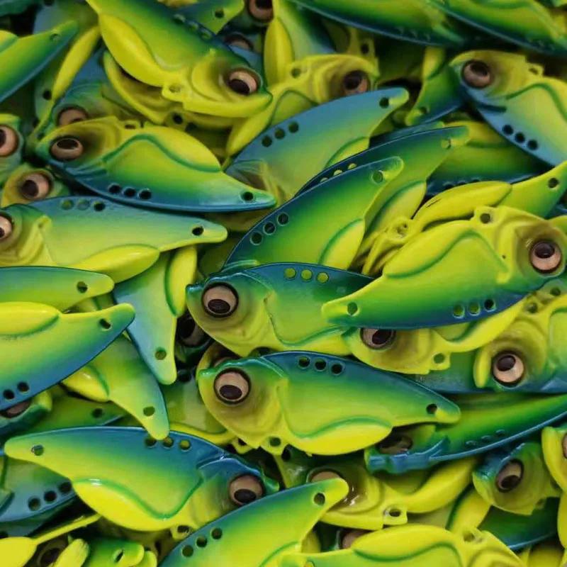 Easyfish 1 pièces VIB 7.5g 11g 14g yeux 3D métal Vib lame leurre coulant Vibration appâts Double cro