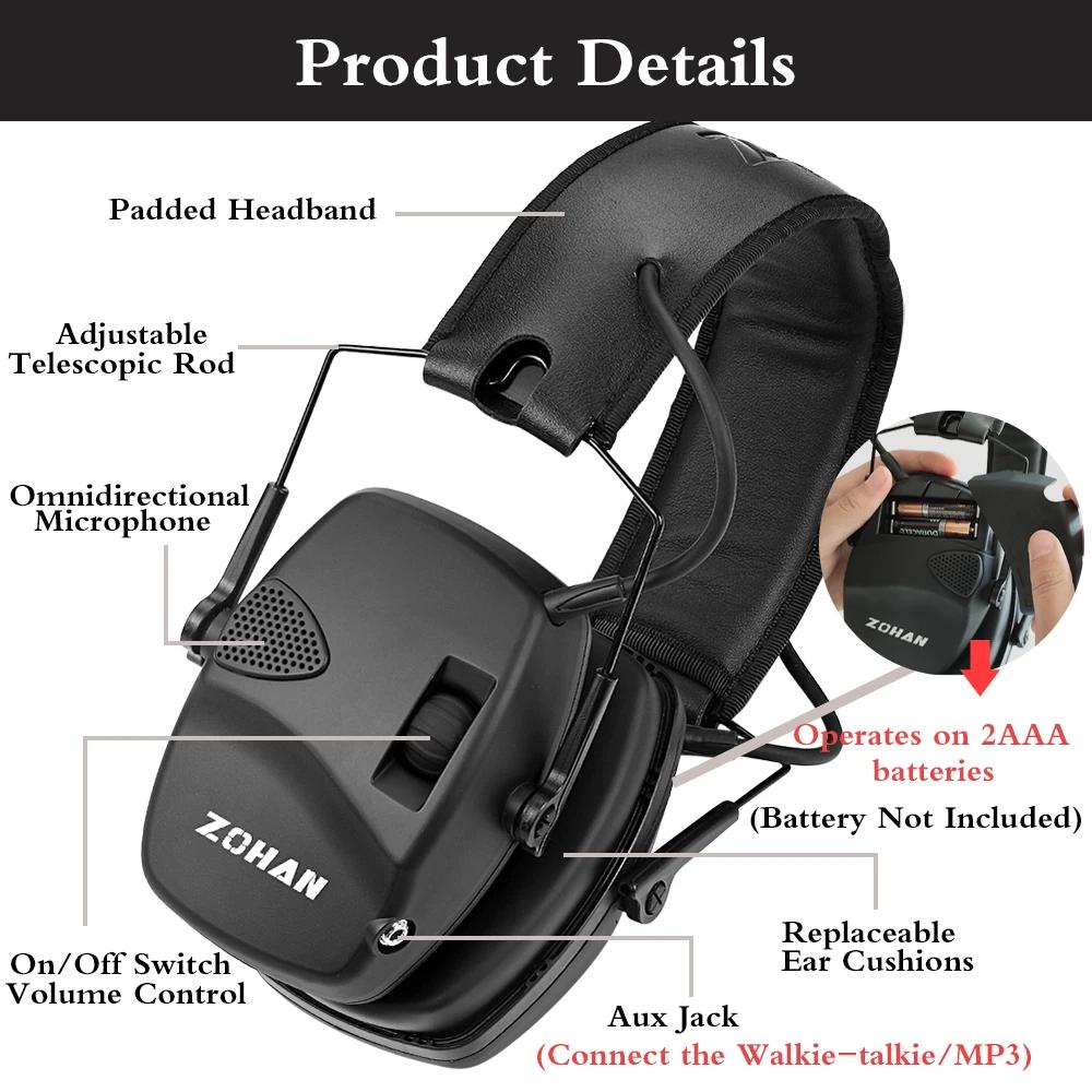 Cache-oreilles de tir électronique, casque tactique, Protection des oreilles, Anti-bruit, pour la ch