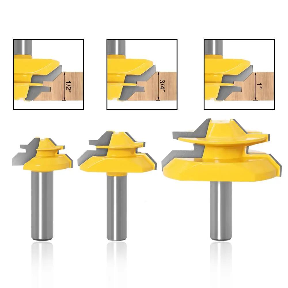 Mitre à tige de 12mm et 1/2 ", 45 mèches de routeur à joint de colle résistant DONsRCT-Coupeur de Te
