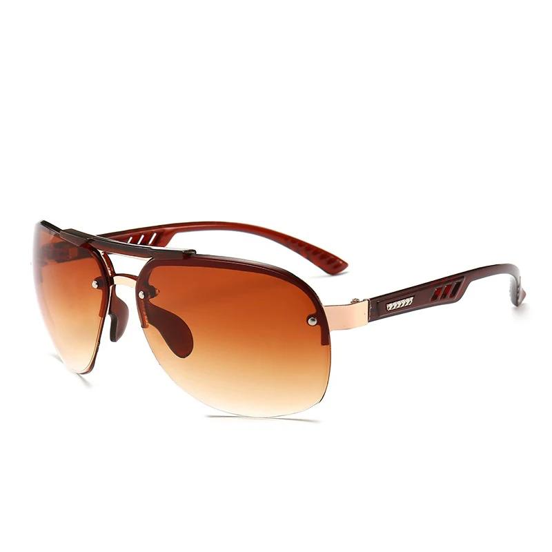 Lunettes de soleil vintage pour hommes, monture PC, style pilote, classiques, de marque, avec verres