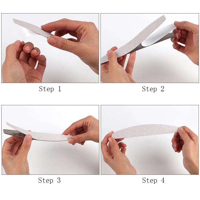 Lime à ongles en papier de verre de remplacement, 100 pièces, avec poignée en métal, tampon amovible