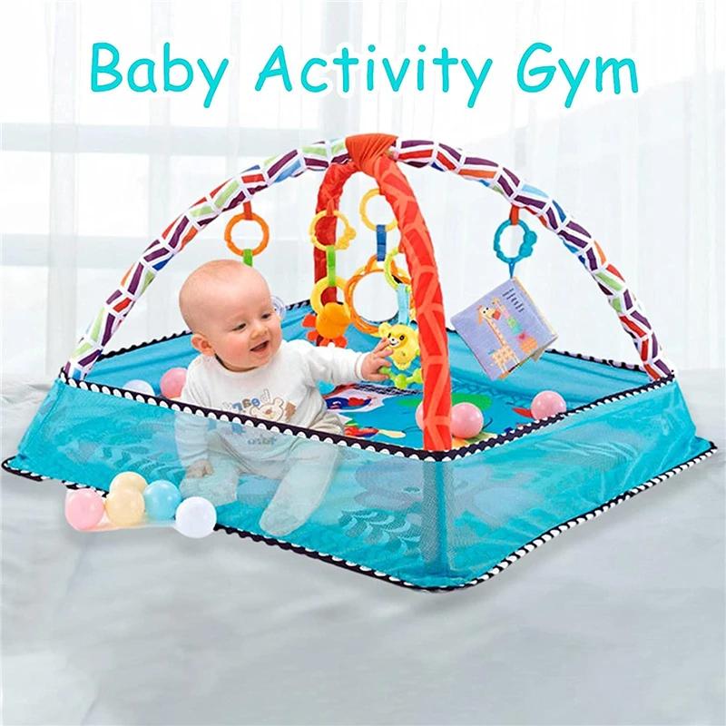 Cadre de Fitness pour bébé, couverture de jeu rampant, tapis éducatif multifonctionnel, clôture, cou