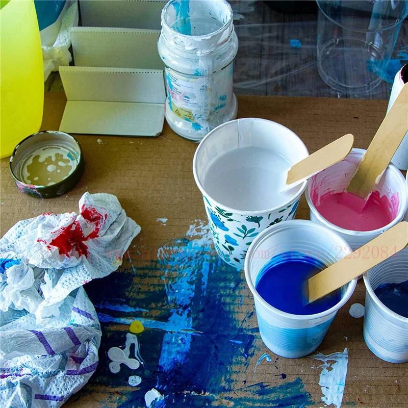 Pistolet de pulvérisation 600ml, tasses à mesurer jetables, 50 pièces, peinture plastique graduée tr