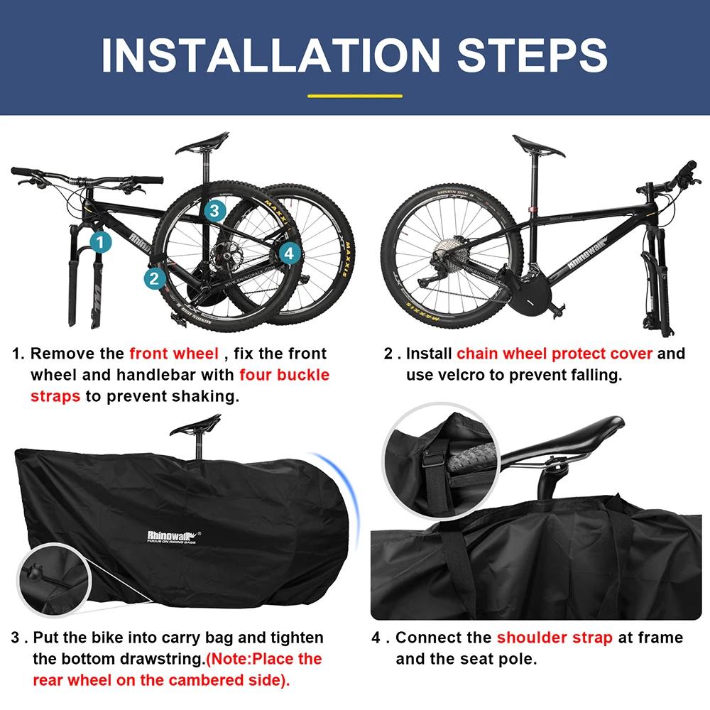Rhinowalk 2023 VTT sac de transport pour 26-27.5 pouces vélo Portable vtt 700C voyage vélo accessoir