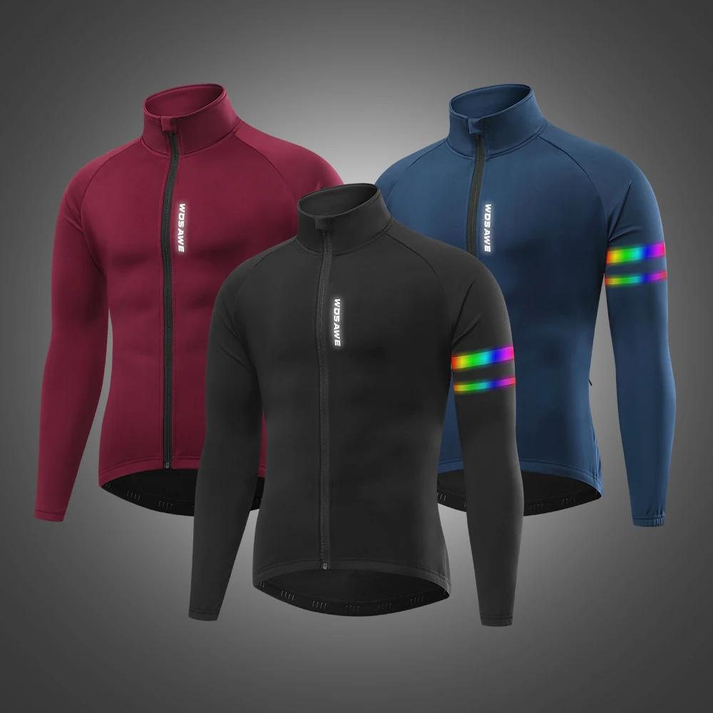 Veste cyclisme hiver WOSAWE thermique polaire coupe-vent pour hommes équitation course