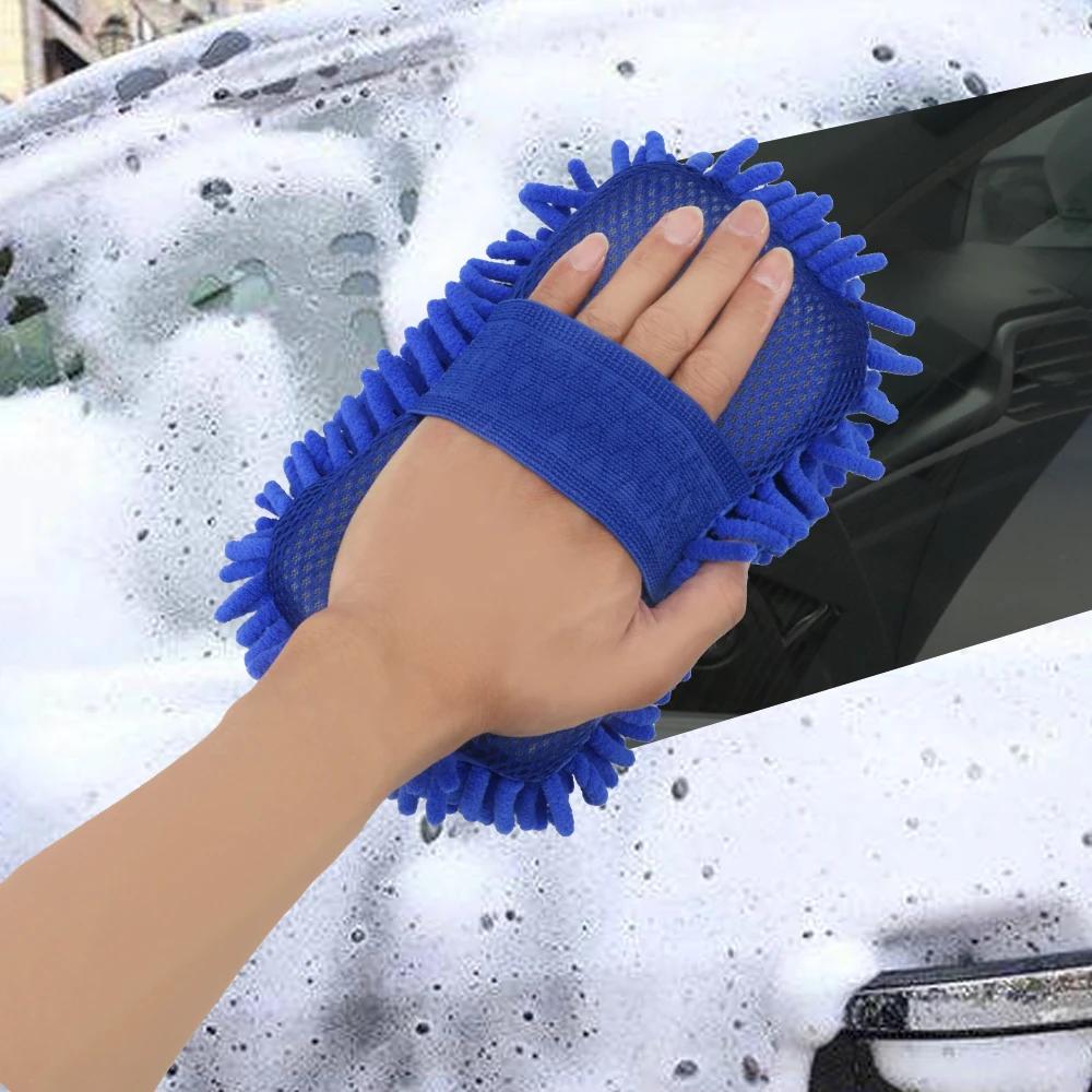 Gants de lavage pour moto, brosse de lavage en mousse, outils de nettoyage de roue de siège, soins a