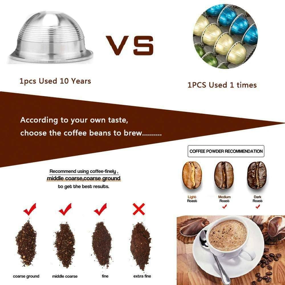 ICafilas-Capsules expresso rechargeables, Vertuoline et Vertuo, Acier inoxydable, Tous les jours, Fi